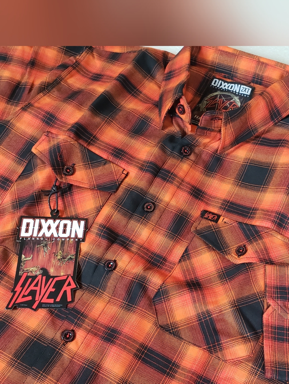 NWT DIXXON Men's 2XLT 2XT 2XL-Tall Slayer Hell Awaits Flannel Shirt